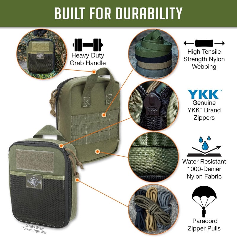Maxpedition Beefy Pocket Organizer, Compact, MOLLE-Compatible, 1000D Nylon Tactical Pouch, Everyday Carry Tool and Gear Storage for Outdoor, Tactical, Survival, 0266 - Image 3